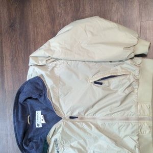 Columbia Men's Large Tan, Green and Blue Fleece lined Coat